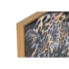 Quadro Home ESPRIT Nero Dorato Leopardo Coloniale Laccato 50 x 3,5 x 70 cm (2 Unità)