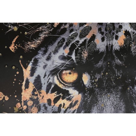 Quadro Home ESPRIT Nero Dorato Leopardo Coloniale Laccato 50 x 3,5 x 70 cm (2 Unità)