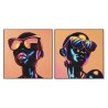 Quadro Home ESPRIT Arancio chica 80 x 3,5 x 80 cm (2 Unità)