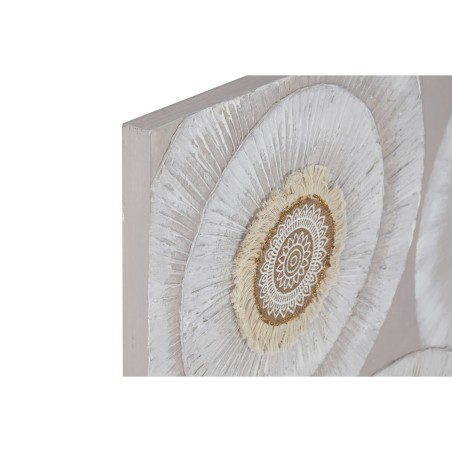 Quadro Home ESPRIT Bianco Beige Cerchi Scandinavo 80 x 3 x 80 cm (2 Unità)
