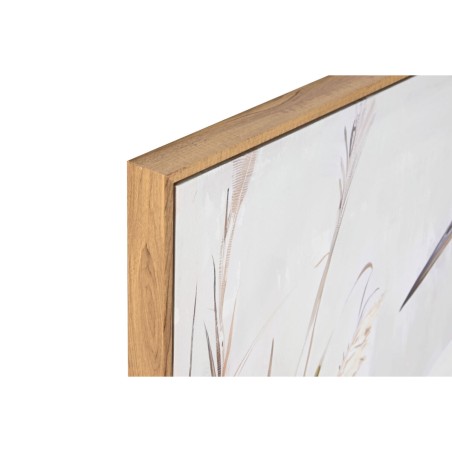 Quadro Home ESPRIT Bianco Beige Grigio Uccello Orientale 80 x 3,5 x 80 cm (2 Unità)