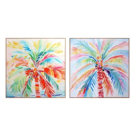 Quadro Home ESPRIT Palme Tropicale 80 x 3,5 x 80 cm (2 Unità)