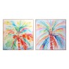 Quadro Home ESPRIT Palme Tropicale 80 x 3,5 x 80 cm (2 Unità)