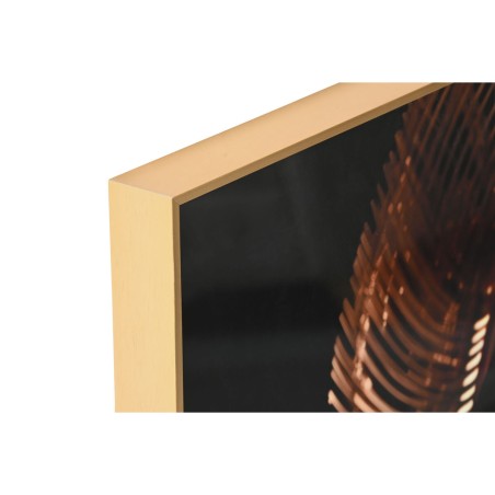 Quadro Home ESPRIT Nero Dorato Africana 80 x 3,5 x 80 cm (2 Unità)