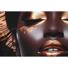 Quadro Home ESPRIT Nero Dorato Africana 80 x 3,5 x 80 cm (2 Unità)