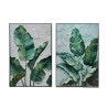 Quadro Home ESPRIT Verde Palme Tropicale 80 x 3,5 x 120 cm (2 Unità)