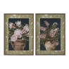 Quadro Home ESPRIT Azzurro Verde Rosa Shabby Chic Vaso 50 x 2,5 x 70 cm (2 Unità)
