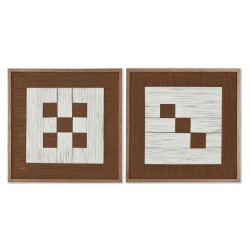 Quadro Home ESPRIT Bianco Marrone Beige Moderno Città 50 x 3 x 50 cm (2 Unità)