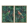 Quadro Home ESPRIT Verde Pappagallo Tropicale 50 x 2,8 x 70 cm (2 Unità)