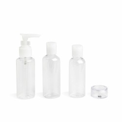 Dispenser da Viaggio per Liquidi 4 in 1 IDC Institute Travel Trasparente Set 4 Pezzi