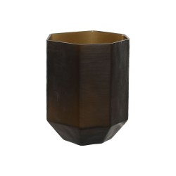 Vaso Home ESPRIT Grigio scuro Cristallo Moderno 18 x 18 x 22 cm