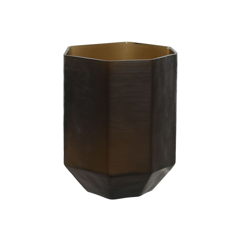 Vaso Home ESPRIT Grigio scuro Cristallo Moderno 18 x 18 x 22 cm Vaso Home ESPRIT Grigio scuro Cristallo Moderno 18 x 18 x 22 cm