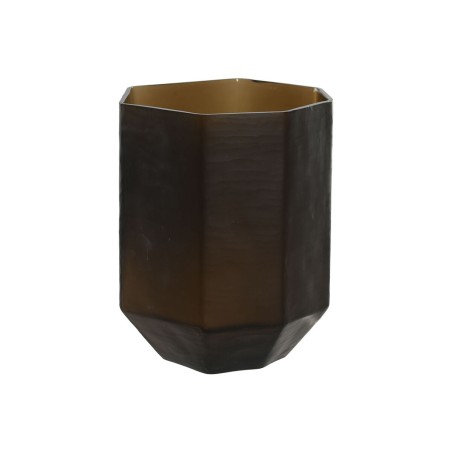 Vaso Home ESPRIT Grigio scuro Cristallo Moderno 18 x 18 x 22 cm