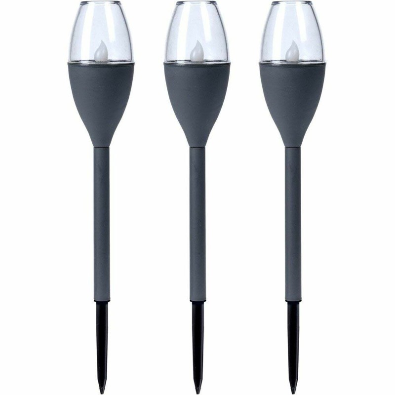 Set di torce solari da giardino Progarden Grigio scuro 21 x 8 x 31 cm Plastica Set di torce solari da giardino Progarden Grigio scuro 21 x 8 x 31 cm Plastica