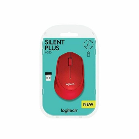Mouse senza Fili Logitech M330 Silent Plus Rosso 1000 dpi