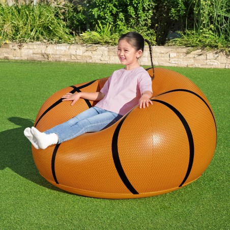 Bestway Poltrona Gonfiabile Gigante Basket 114x112x66 cm +6 Anni Interno e Giardino 75103
