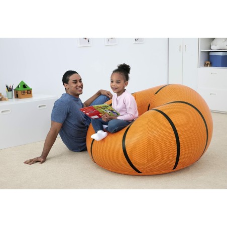 Bestway Poltrona Gonfiabile Gigante Basket 114x112x66 cm +6 Anni Interno e Giardino 75103