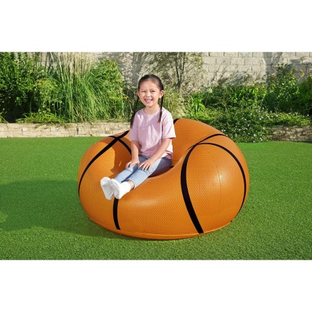 Bestway Poltrona Gonfiabile Gigante Basket 114x112x66 cm +6 Anni Interno e Giardino 75103