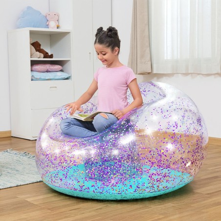 Bestway Gigante Sedia Gonfiabile Glitterata 114x112x66 cm +6 Anni Interno e Giardino 75115

