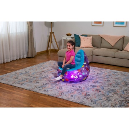 Bestway Sedia Gonfiabile con Luci Led Spaziali 72x72x64 cm +3 Anni Interno e Giardino 75122