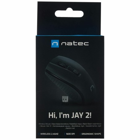 Mouse senza Fili Natec Jay 2 Nero 1600 dpi Senza Fili