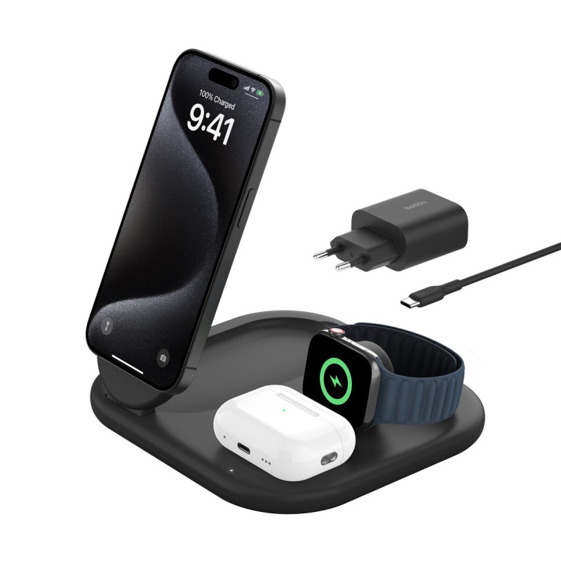 Caricabatterie Senza Fili Belkin WIZ029VFBK Nero 15 W (1 Unità) Caricabatterie Senza Fili Belkin WIZ029VFBK Nero 15 W (1 Unità)