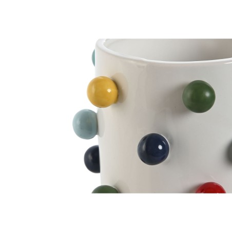 Vaso Home ESPRIT Bianco Multicolore 17 x 17 x 14 cm