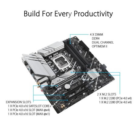 Scheda Madre Asus PRIME B760M-A WIFI D4 LGA 1700 Intel B760