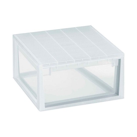 Cassettiera Terry LightDrawer L Multiuso Bianco Trasparente polipropilene Plastica 39,6 x 39 x 21,3 cm