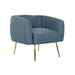 Poltrona DKD Home Decor Azzurro Dorato Schiuma Legno Metallo Plastica 81 x 75 x 73 cm