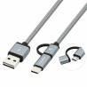 Cavo da USB a Micro USB e USB-C CoolBox COO-CAB-U2MC-GR Grigio