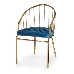 Sedia Dorato Azzurro Barre 51 x 81 x 52 cm