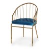 Sedia Dorato Azzurro Barre 51 x 81 x 52 cm