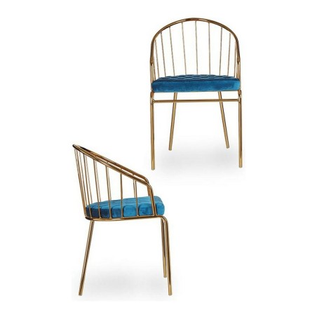 Sedia Dorato Azzurro Barre 51 x 81 x 52 cm