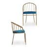 Sedia Dorato Azzurro Barre 51 x 81 x 52 cm