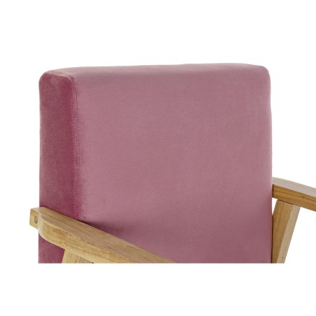 Poltrona DKD Home Decor Rosa Poliestere Legno MDF (61 x 63 x 77 cm)