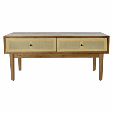 Tavolino da Caffè DKD Home Decor Abete Rattan (106 x 55 x 46 cm)
