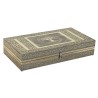 Scatola-Portagioie Home ESPRIT Bianco Champagne Legno Alluminio 38 x 20 x 7,5 cm