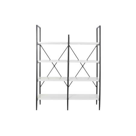 Scaffale DKD Home Decor Nero Metallo Bianco 4 Mensole Legno MDF (110 x 30 x 150 cm)