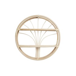 Scaffale DKD Home Decor Da muro Naturale Rattan 2 Mensole (60 x 14 x 60 cm)