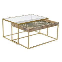 Tavolino da Caffè DKD Home Decor Dorato Naturale 90 x 60 x 45 cm