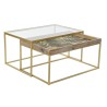 Tavolino da Caffè DKD Home Decor Dorato Naturale 90 x 60 x 45 cm
