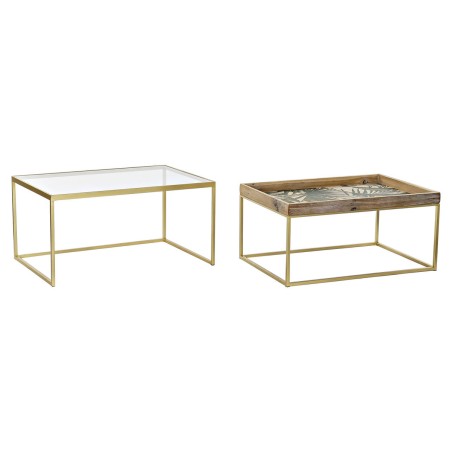 Tavolino da Caffè DKD Home Decor Dorato Naturale 90 x 60 x 45 cm