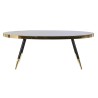 Tavolino da Caffè DKD Home Decor Nero Dorato Cristallo Acciaio 110 x 50 x 41,5 cm