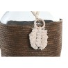 Vaso Home ESPRIT Trasparente Marrone scuro Cristallo Naturale Coloniale 26 x 26 x 39 cm