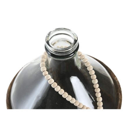 Vaso Home ESPRIT Trasparente Marrone scuro Cristallo Naturale Coloniale 26 x 26 x 39 cm
