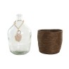 Vaso Home ESPRIT Trasparente Marrone scuro Cristallo Naturale Coloniale 26 x 26 x 39 cm
