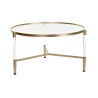Tavolino da Caffè DKD Home Decor Glamour Trasparente Dorato Acrilico Metallo 87 x 87 x 50 cm