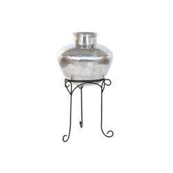 Vaso Home ESPRIT Nero Argentato Alluminio 45 x 45 x 95 cm