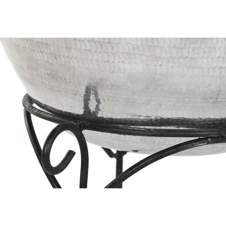 Vaso Home ESPRIT Nero Argentato Alluminio 45 x 45 x 95 cm